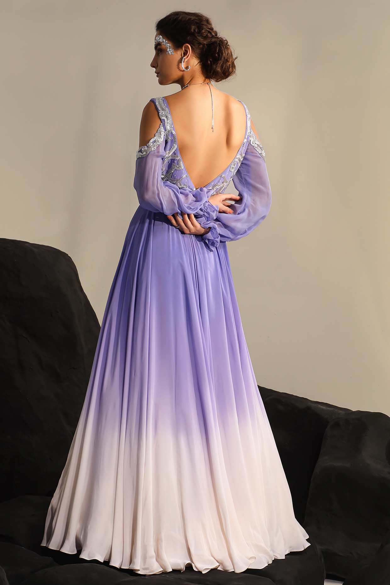 Livika crepe gown – Saffronfashionindia